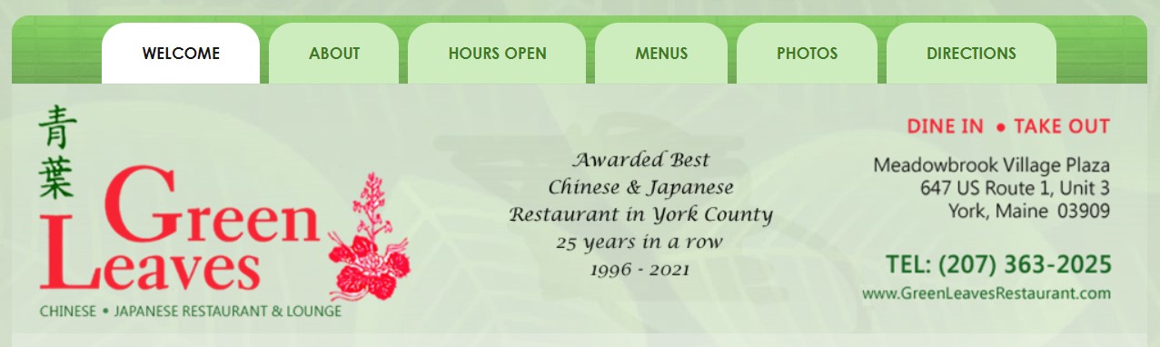 Green Leaves Chinese Restaurant & Lounge York Maine